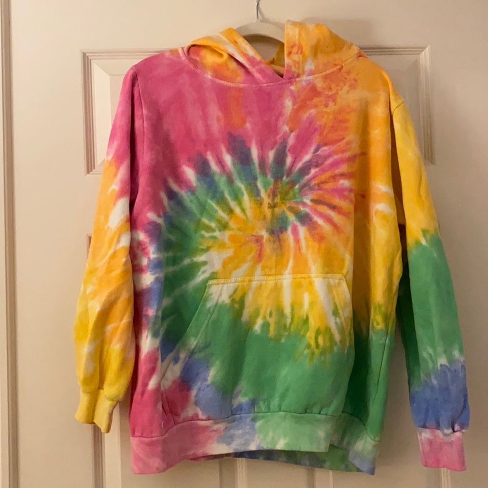 #followme tie dye hoodie size small